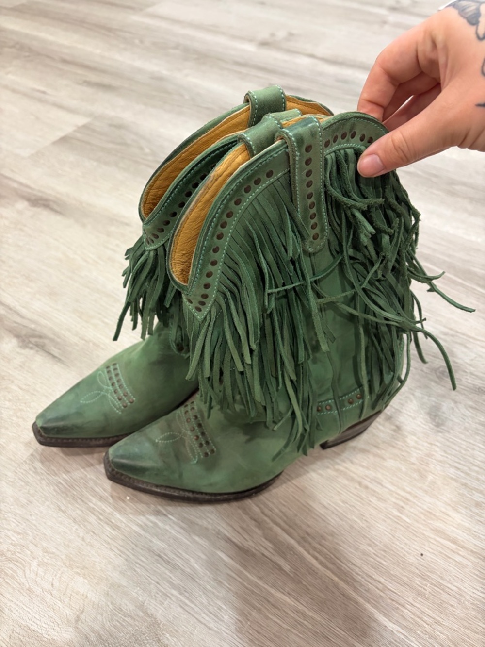 Fringe Turquoise Cowgirl Boots - Western